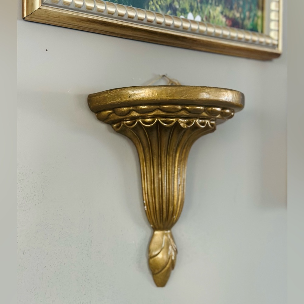 Vintage Florentine demilune wall shelf - Picture 3 of 14